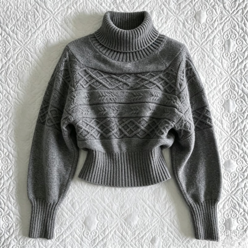 Winter Clothing Aesthetic - Осенне-зимний женский свитер с высоким воротником