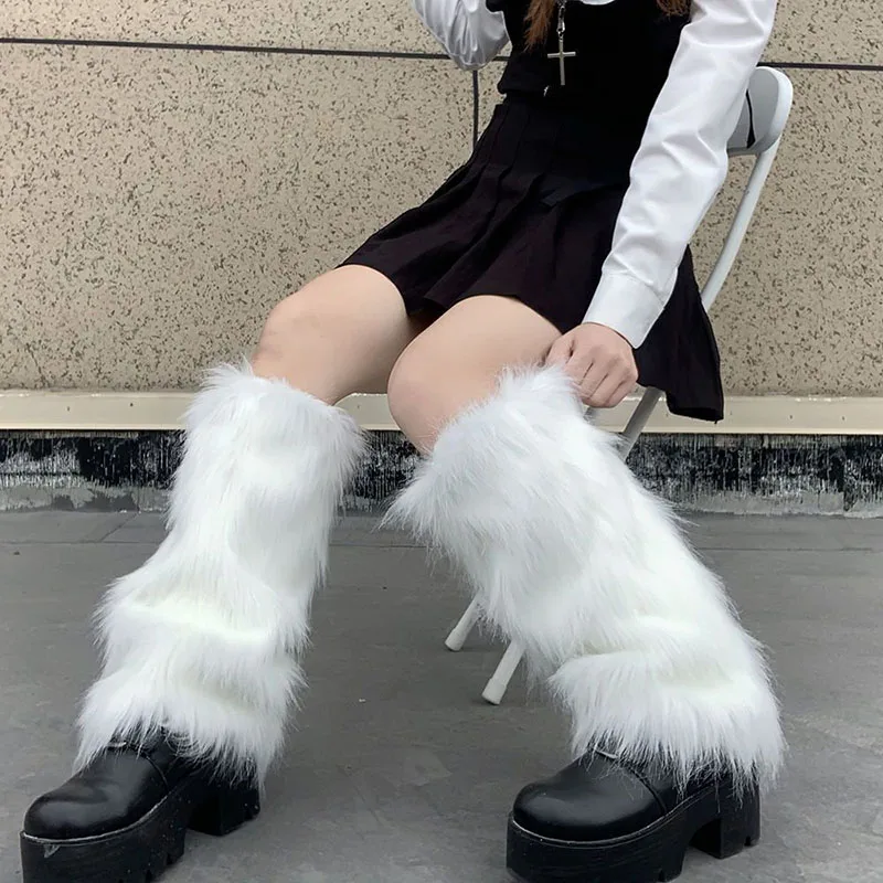 Winter Clothing Leg Warmers - Женские гетры из искусственного меха, японская