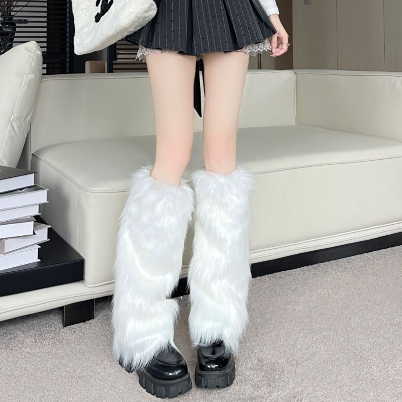 Winter Clothing Leg Warmers - Геттические панк-черные, белые, серые гетры из