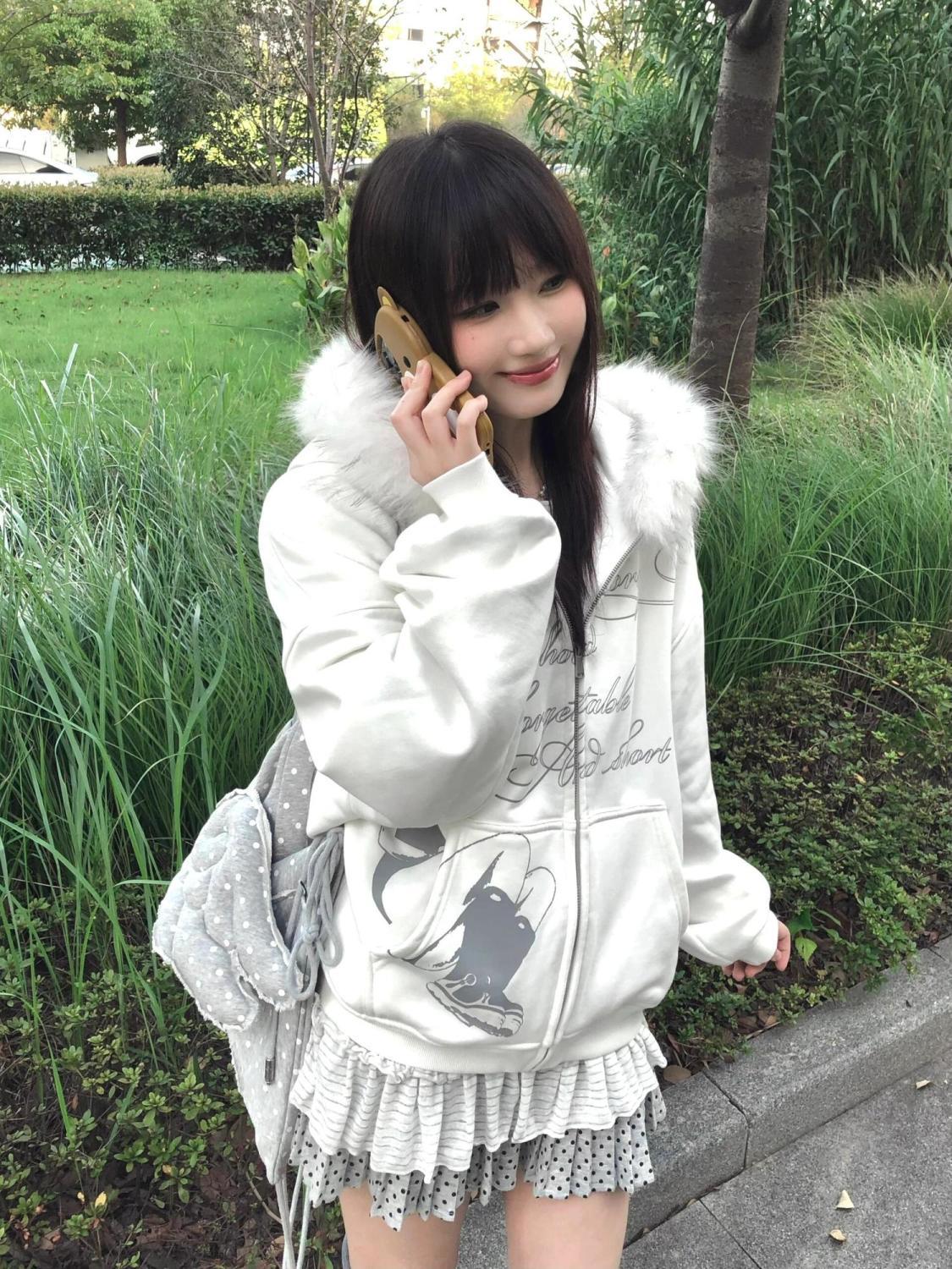 Winter Clothing Aesthetic - Белые пальто в стиле Y2k для