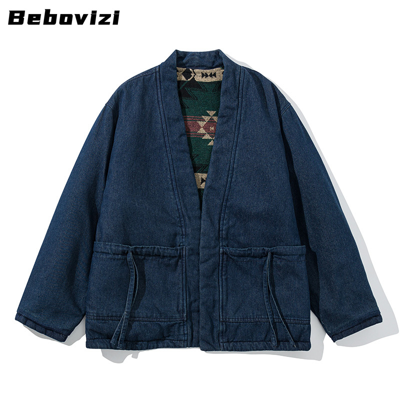 Traditional Winter Japanese Clothing - Модное винтажное двустороннее пальто, кимоно хаори,