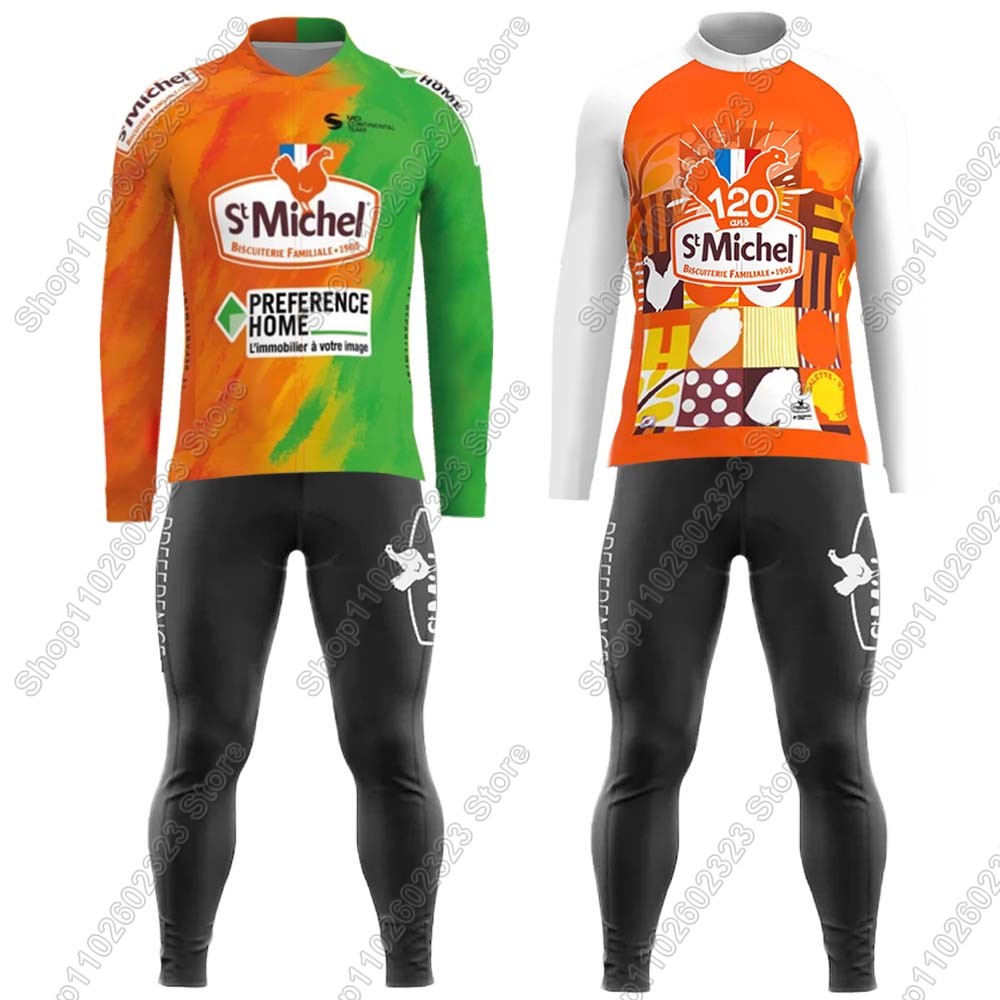 Winter Clothing Men Sale - Комплект велосипедного трикотажа St Michel Team